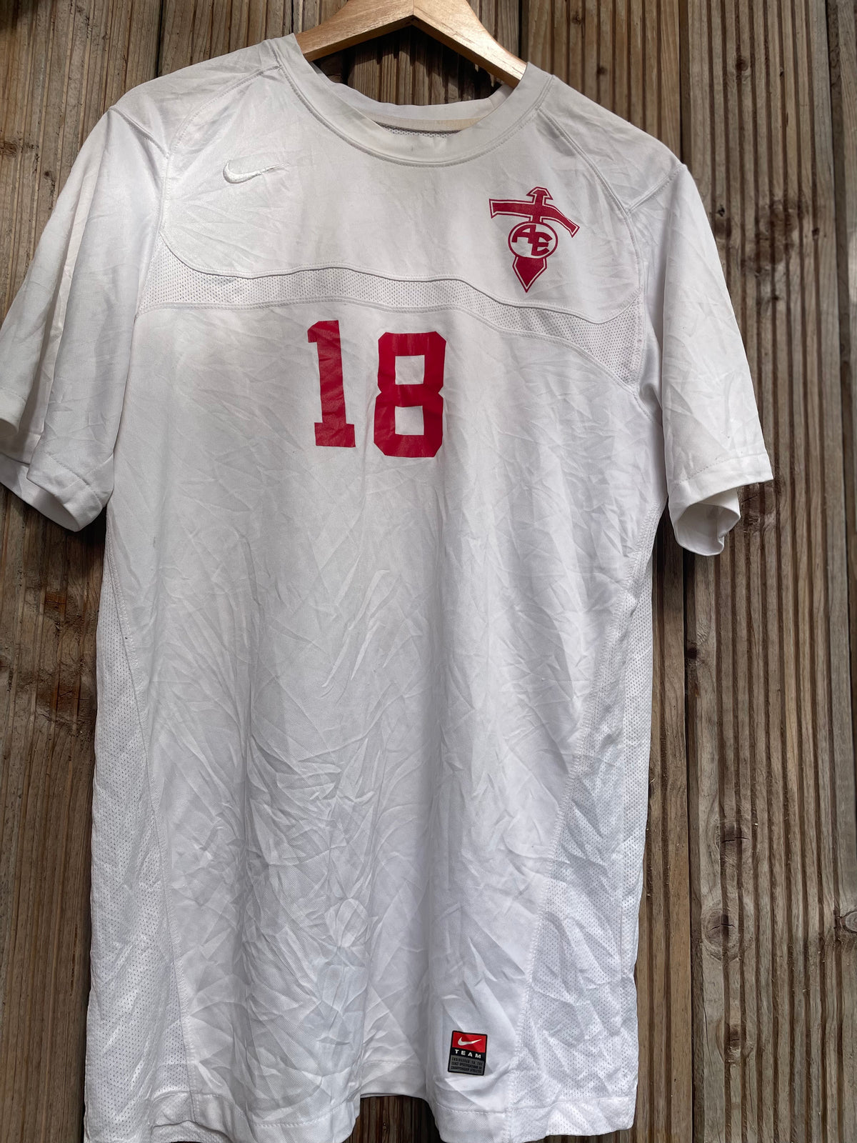 Vintage Nike Team No. 18 Football Shirt - White - Size XL